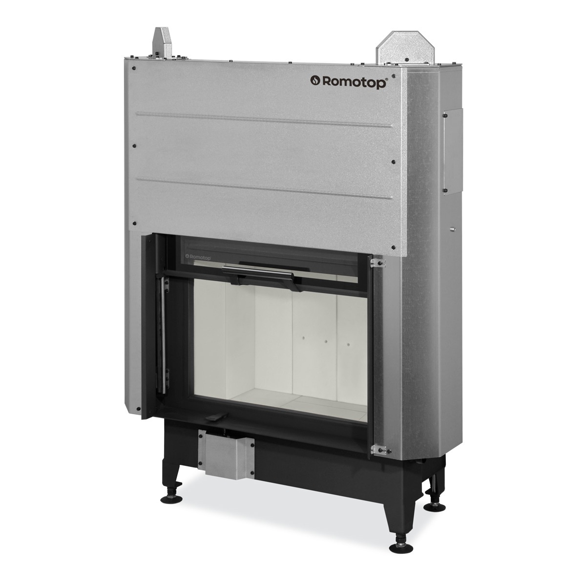 Hogar de leña HEAT 110.50 Frontal,int.refr.negro (Puerta guillotina) H3LG05