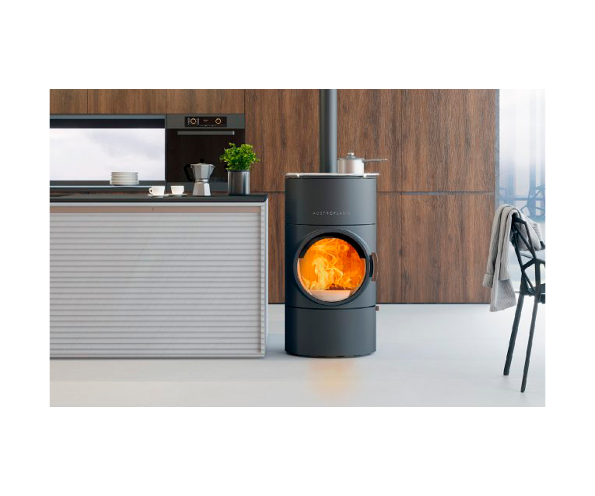 Estufa de leña CLOU COMPACT COOK salida superior