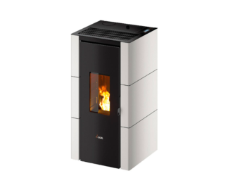 Estufa de pellet CRISTAL 7kW economica buena bonita barata compacta relación calidad precio