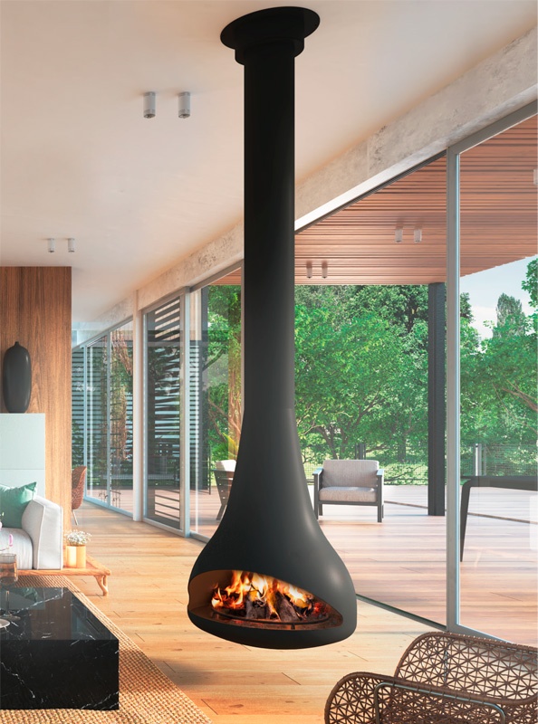 Chimenea de leña suspendida FUSION CENTRAL 1