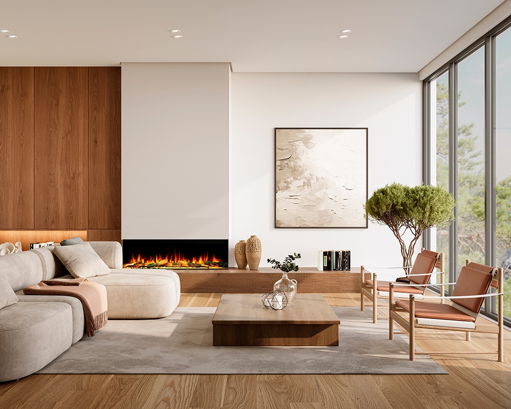 Chimenea eléctrica LICEO 150 con troncos iluminados