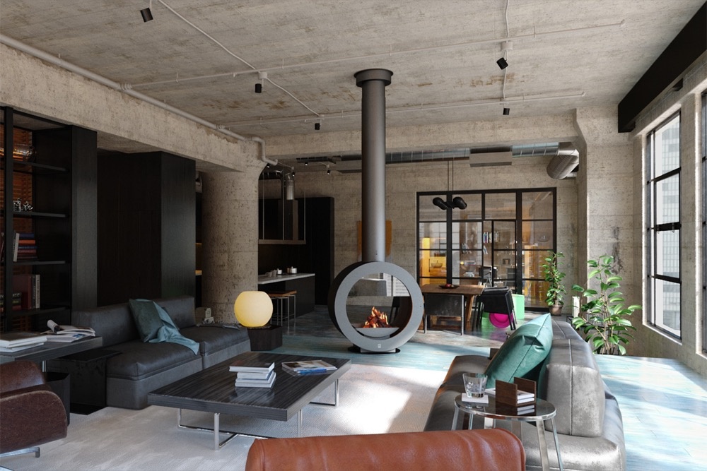 Chimenea de leña suspendida O'MIN CENTRAL 1