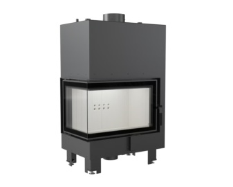 Chimenea de leña calefactora MBM 12kW (esquinera)