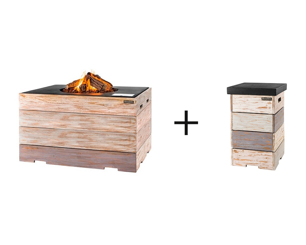 MESA DE EXTERIOR RECTANGULAR NICE & NASTY LOUNGE & DINNING 107X80X68 CON CUBREBOMBONA