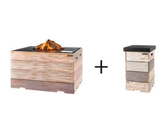 MESA DE EXTERIOR RECTANGULAR NICE & NASTY LOUNGE & DINNING 107X80X68 CON CUBREBOMBONA