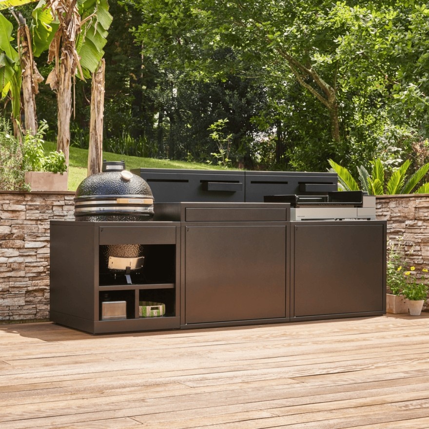 Módulo de cocina exterior para para planchas color negro 2