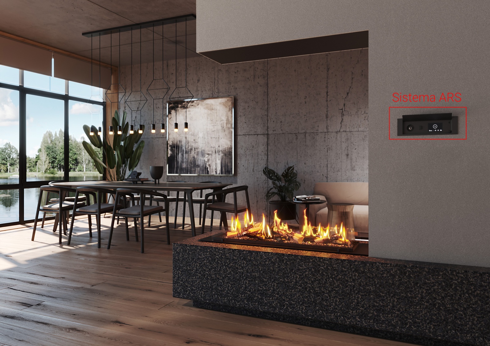 Chimenea eléctrica bioetanol CHALET I 650 ex 9