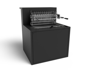 Módulo para cocina exterior con grill color negro