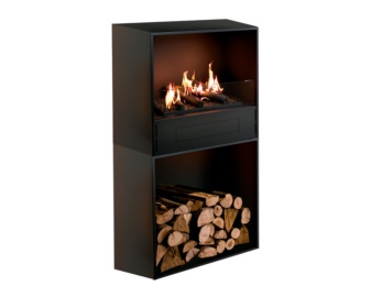 Chimenea electrónica bioetanol MOSSWOOD con leñero