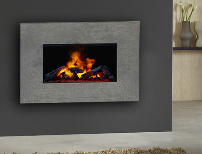 Chimenea eléctrica Opti-Myst MURAL L (con marco Concrete)