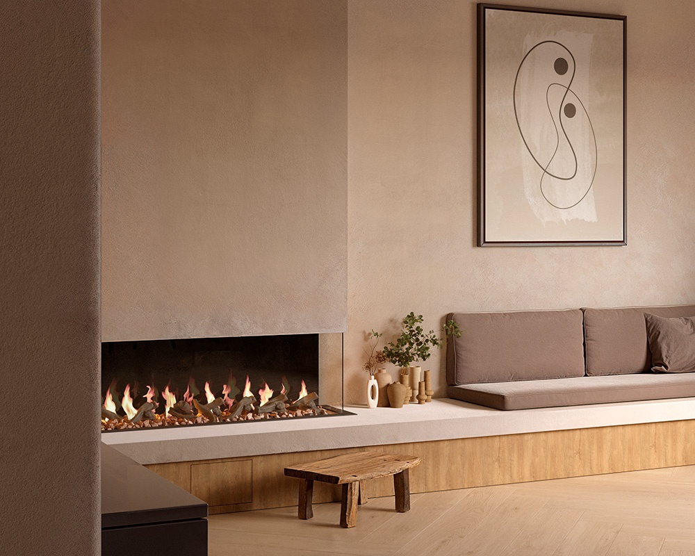 Chimenea de gas PANO 1600 esquinera