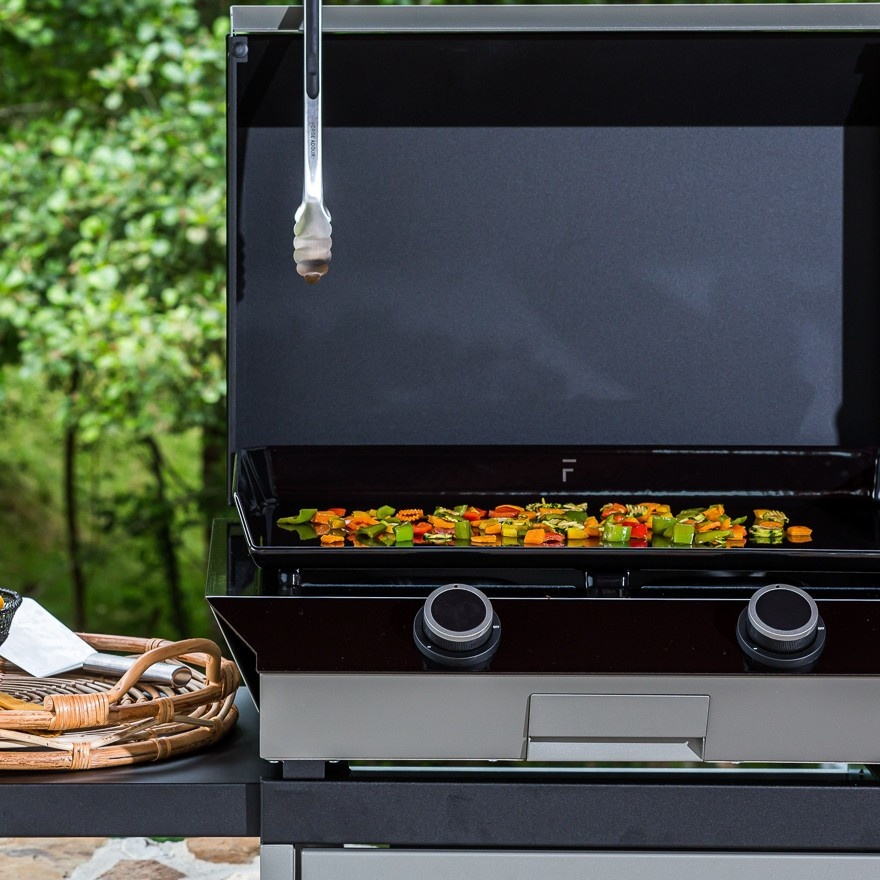 Plancha de gas COMBI 60 con grill (Negra y gris) 7