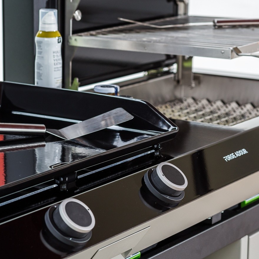 Plancha de gas COMBI 60 con grill (Negra y gris) 5