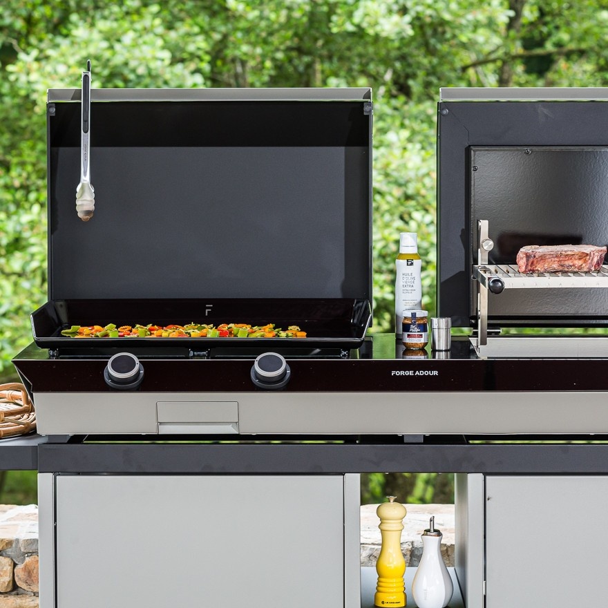 Plancha de gas COMBI 60 con grill (Negra y gris) 3