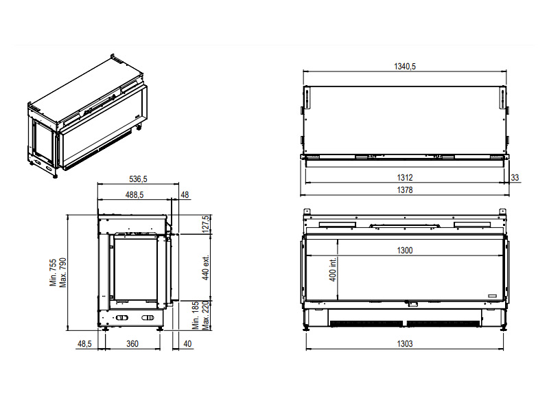 Chimenea eléctrica SENSACIÓN 1300/400 I BOX LINEAL