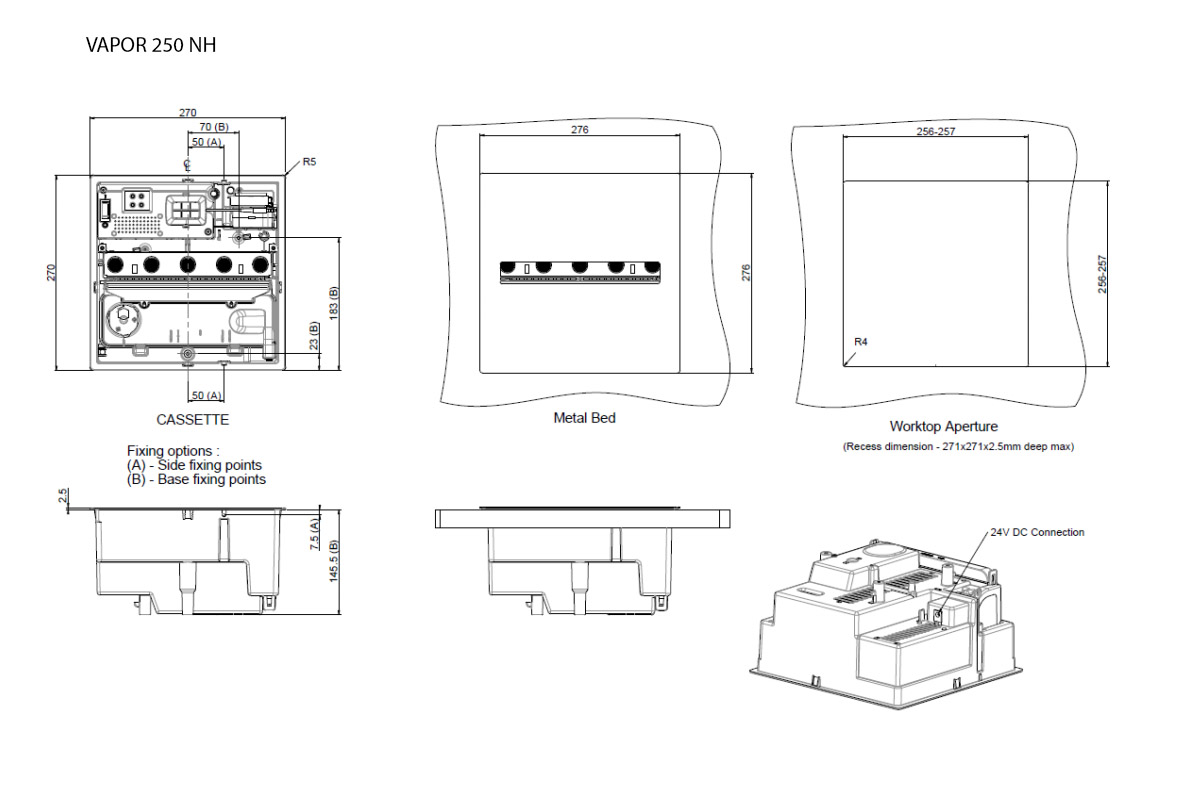 Chimenea eléctrica Vapor 250 NH LED