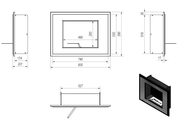 Chimenea de bioetanol ALPHA NEGRO