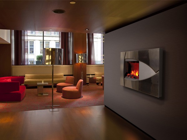 Chimenea eléctrica MURAL S con marco Burbank