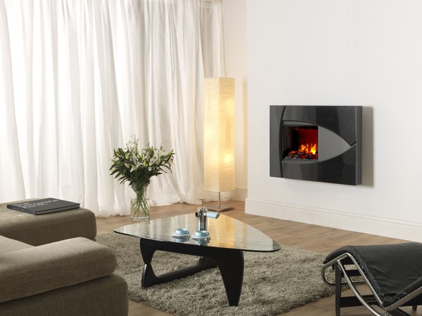 Chimenea eléctrica MURAL S con marco Burbank