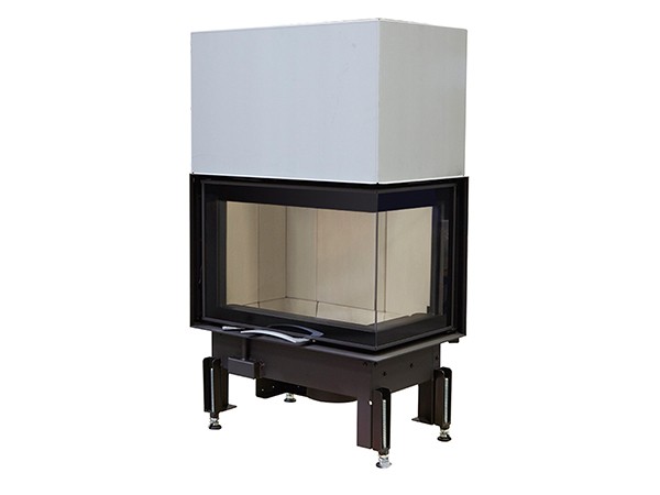 Chimenea de leña 63x40x42S puerta guillotina cristal frontal y lateral