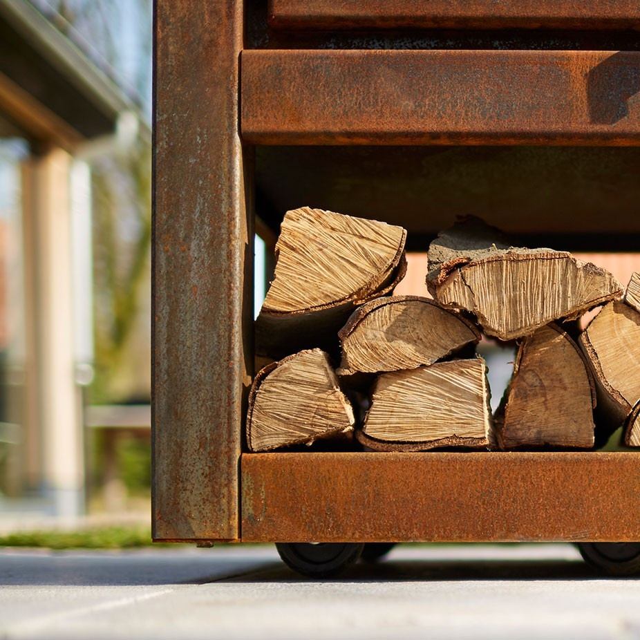 Estufa de leña exterior QUARUBA XL (con ruedas)